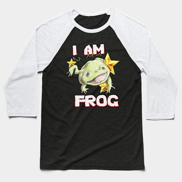 I am frog (Budgett's frog vers.) Baseball T-Shirt by Furia And Mimma